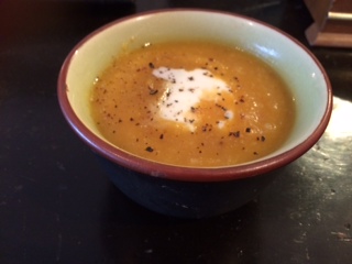 Roasted cauliflower and pumpkin soup